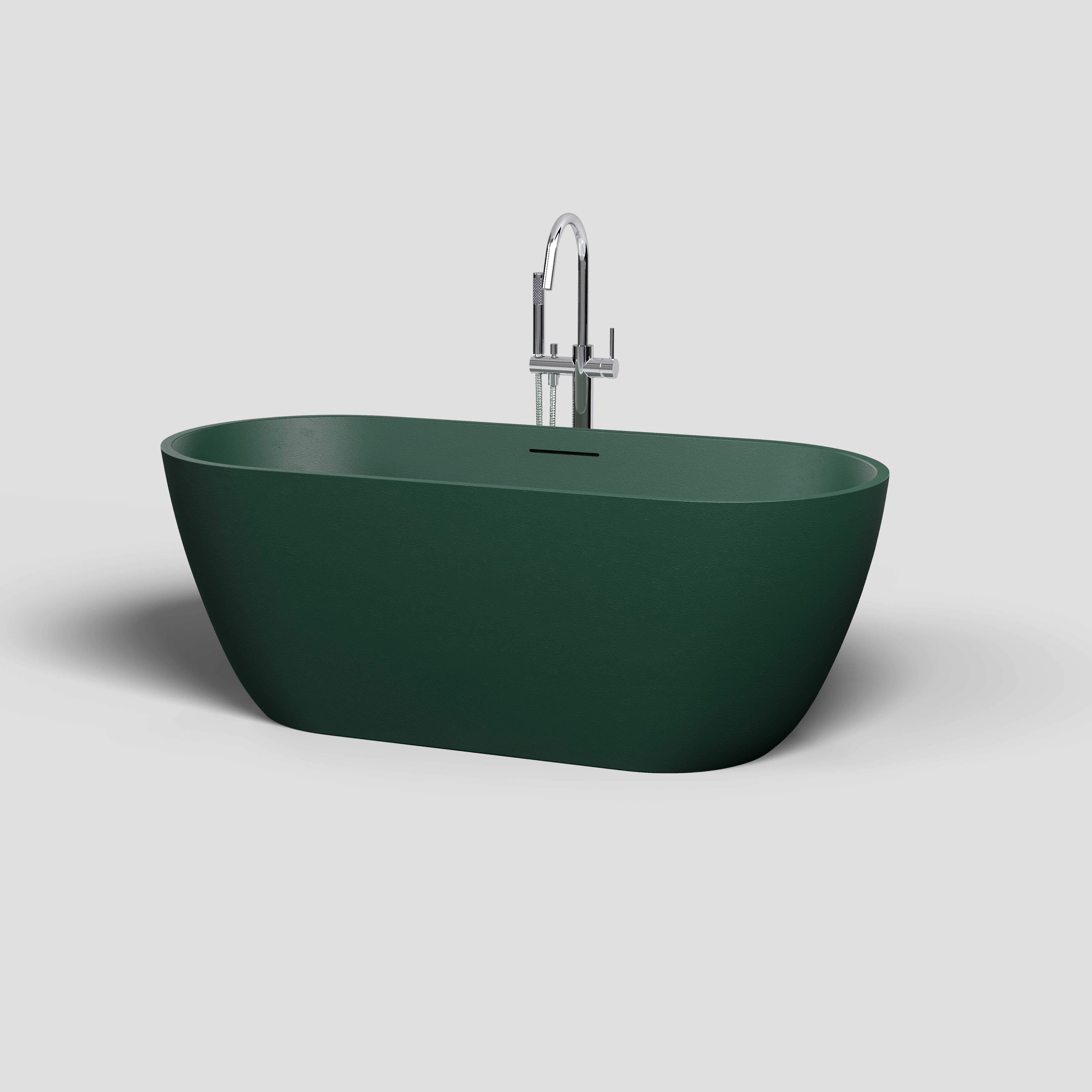 Clou InBe vrijstaand ligbad 170x75cm met stop go plug mat groen Solite IB 05.40602.710